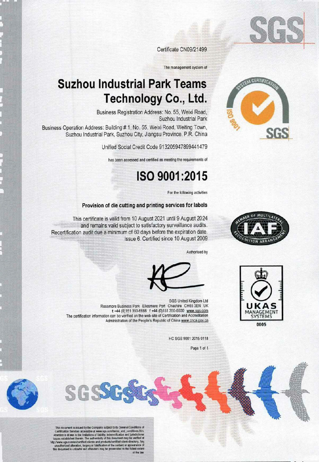 2009年 ISO 9001 2008質量體系認證 EN【天勢科技】